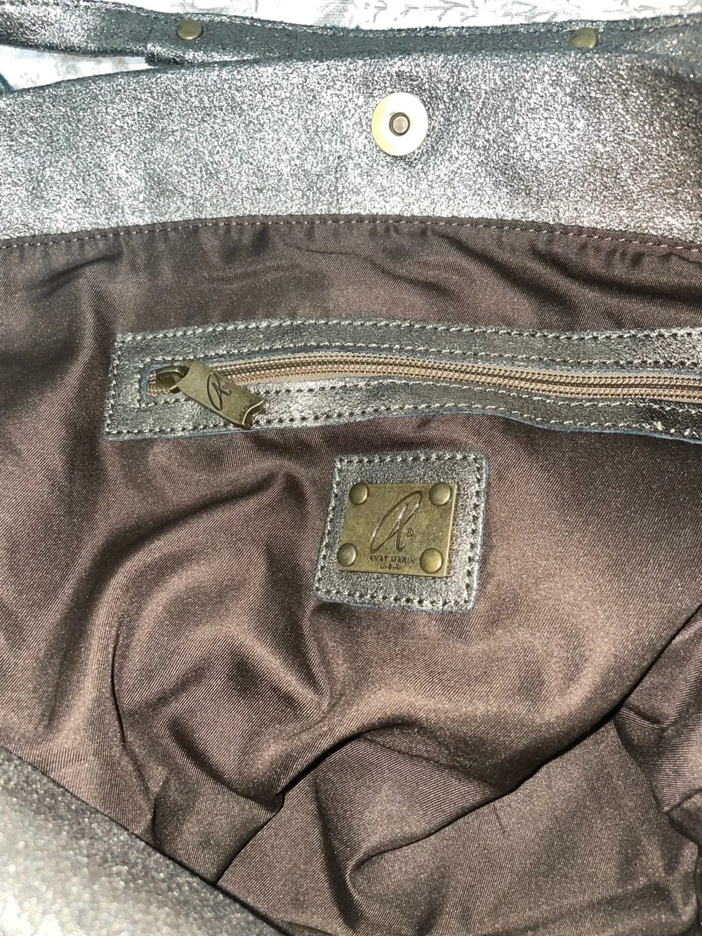 Metallic Bronze Hobo Tote Bag for Women